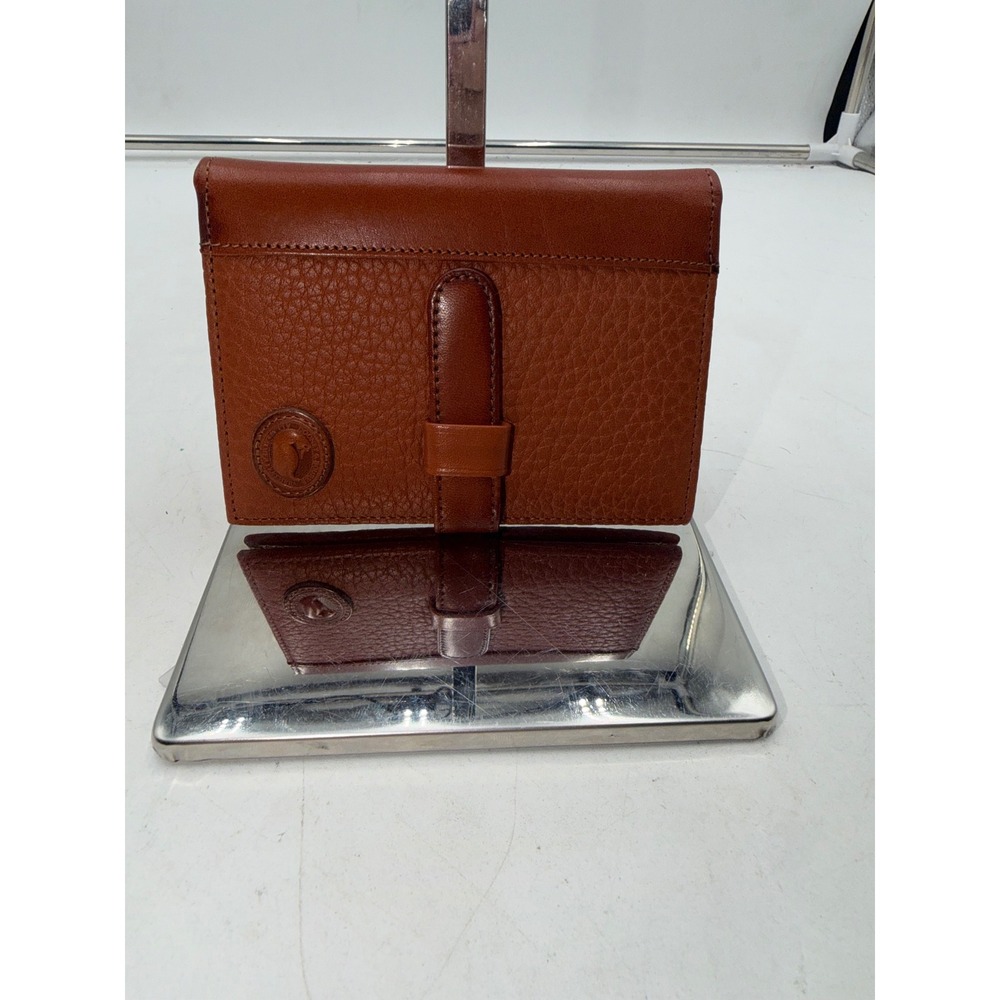 Vintage Dooney & Bourke All Weather Leather Checkbook Cover Tan Pebbled USA